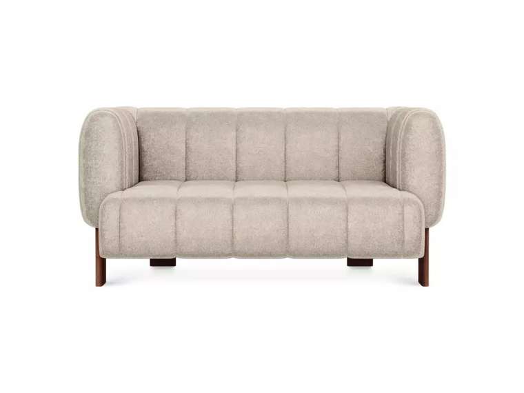 Диван Cassis М светло-бежевого цвета с коричневыми ножками