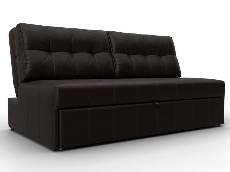 Диван-кровать Лига-107 М темно-коричневого цвета (экокожа)