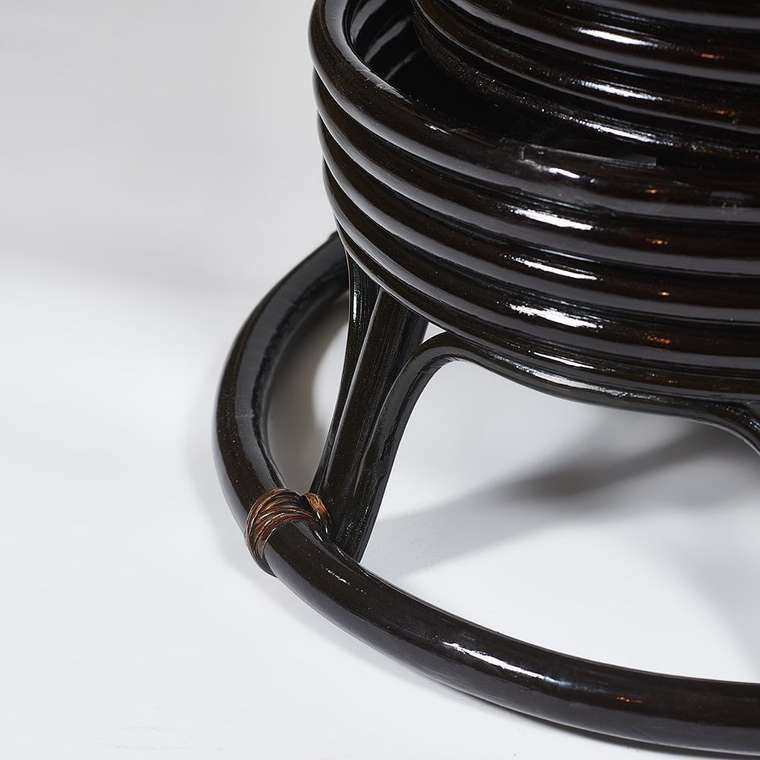 Кресло-качалка Papasan Antique brown с подушкой светло-бежевого цвета