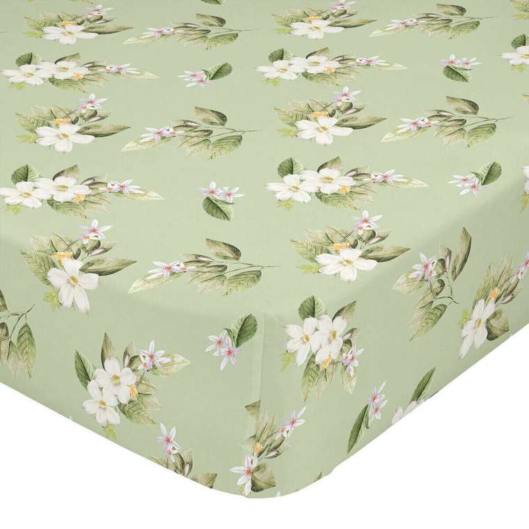Простынь нижняя Azahara 160x200 зеленого цвета