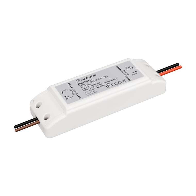 Фильтр ШИМ Arlight SPV-PFL-24010-A DC/DC (12-24V, 10A) (IP20 Пластик, 2 года) 043646