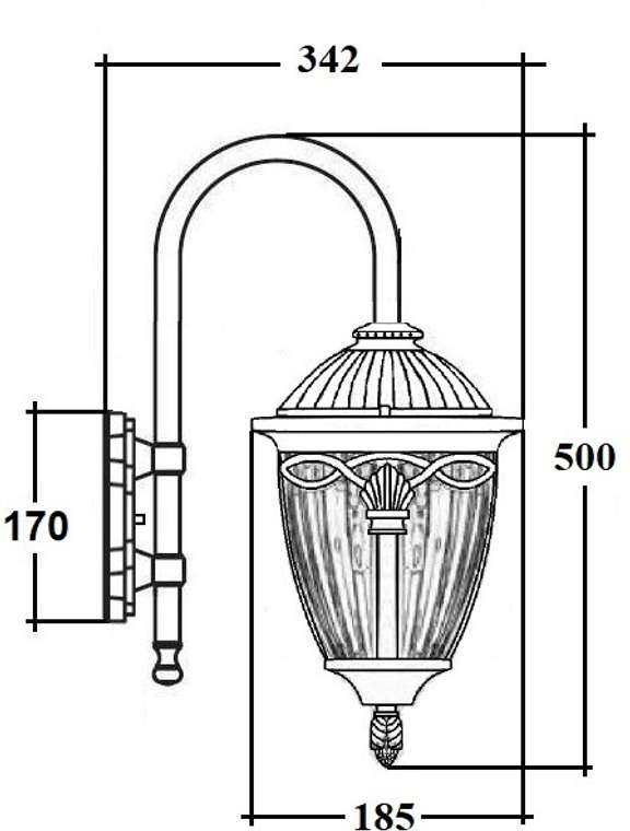 Настенный фонарь уличный IP44 Oasis Light FES 86302 10 Bl