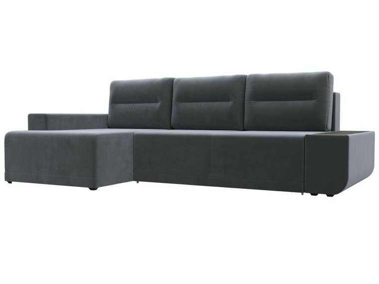 Угловой диван-кровать Чикаго серого цвета левый угол