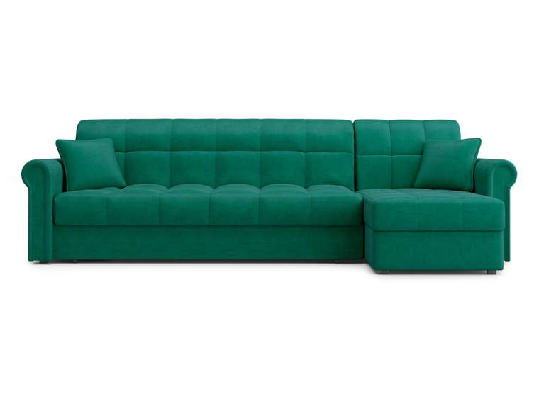 Угловой диван-кровать Палермо 1.4 темно-зелёного цвета