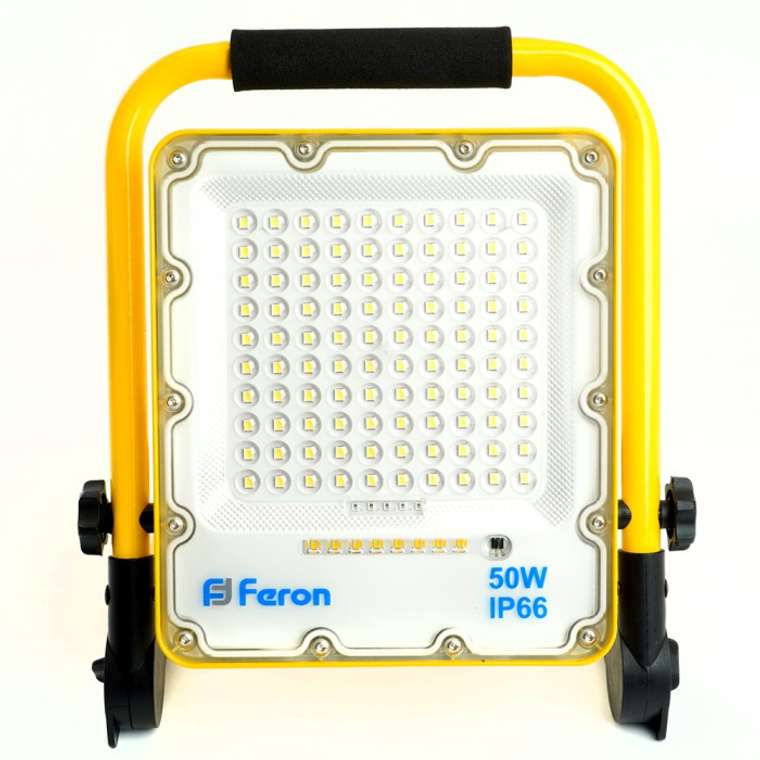 Светодиодный прожектор Feron LL-951 48676 переносной с зарядным устройством IP66 50W 6400K