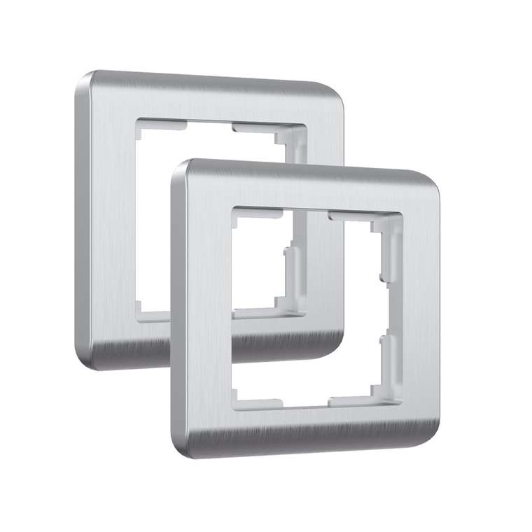 W0012106/ Рамка на 1 пост Stream (серебряный) - комплект 2 шт. W0012106 Stream серебряный