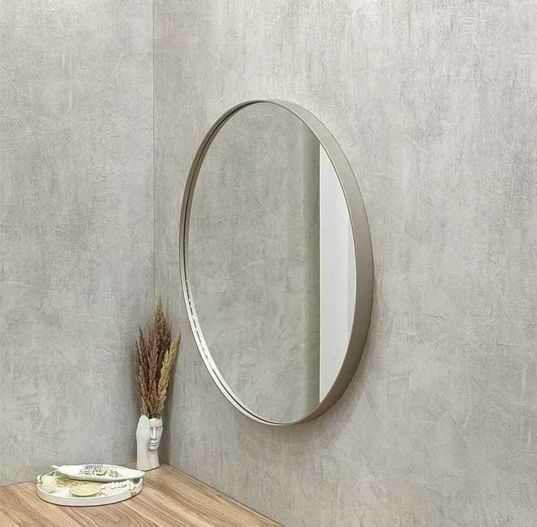 Настенное зеркало в металлической раме Well 110х110 в цвете никель