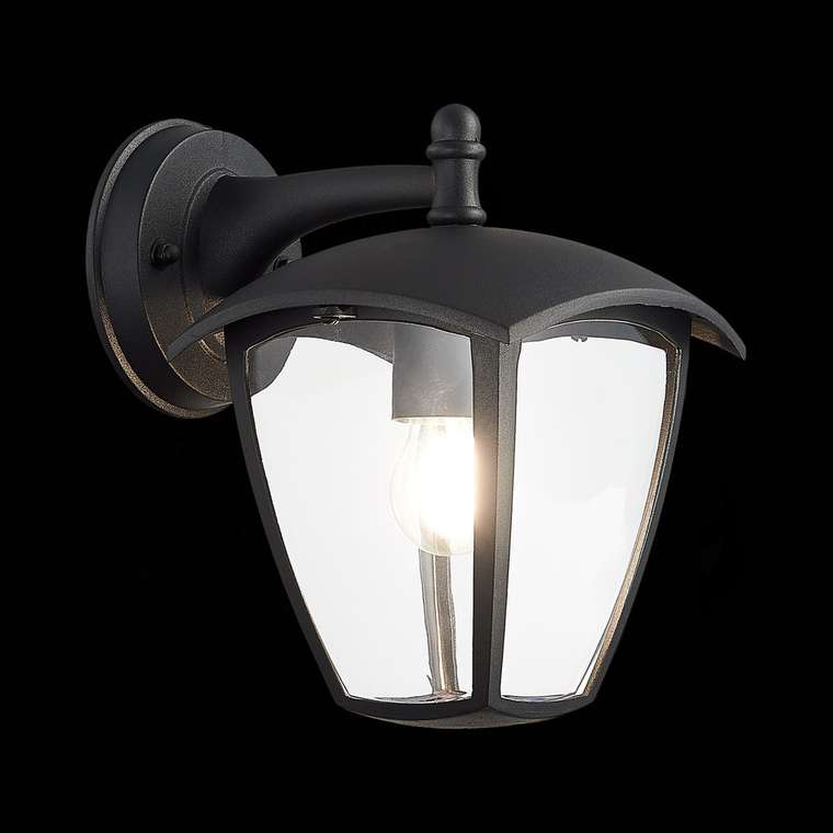 Светильник уличный настенный ST-Luce Черный/Черный, Прозрачный E27 1*40W