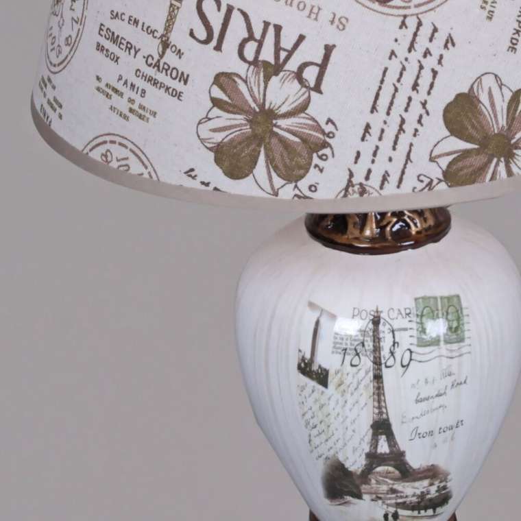 Настольная лампа 61091-0.7-01(610915-0.7-01) (ткань, цвет бежевый)