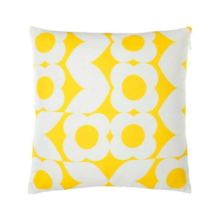 Декоративная подушка Tsunan 45х45 желто-белого цвета
