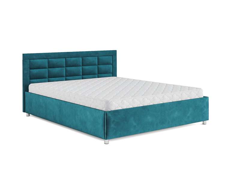 Кровать Версаль 140х190 сине-зеленого цвета с подъемным механизмом (вельвет)