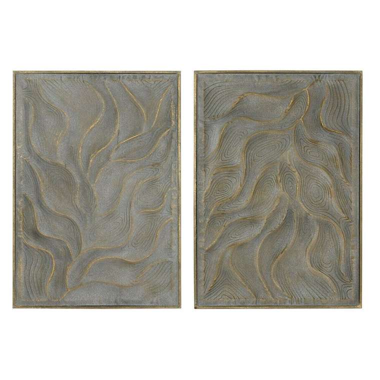Настенный декор Позолоченный современный 67,5 x 2,5 x 97 cm (2 штук)