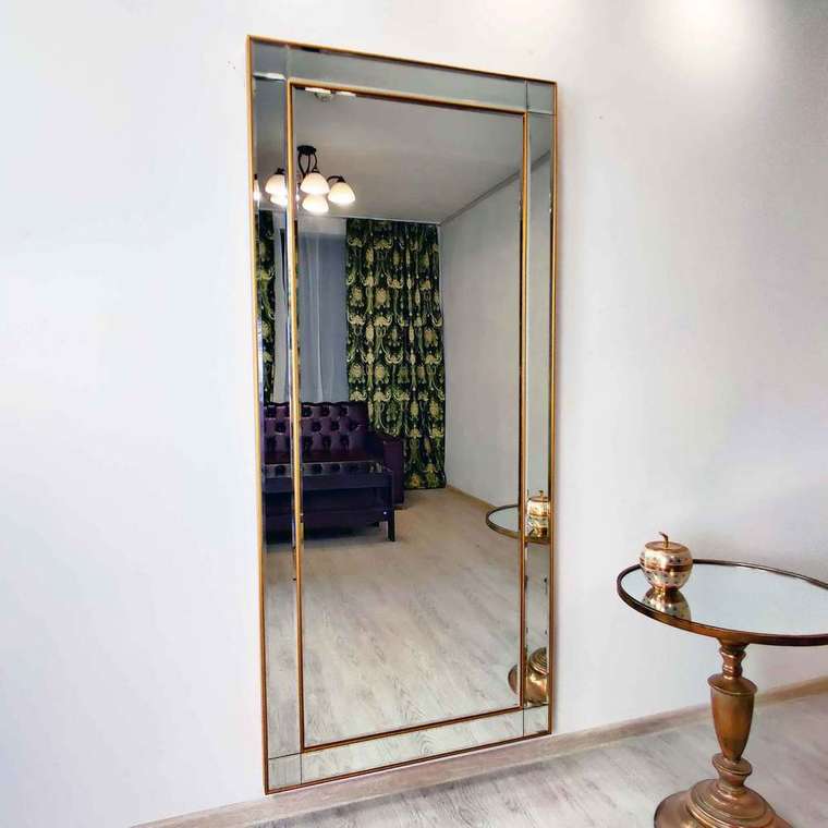Настенное зеркало Vienna 80x180 в раме золотого цвета 
