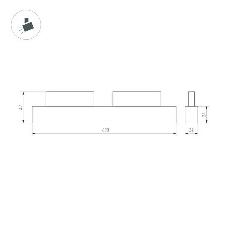 Трековый магнитный светильник Arlight MAG-ORIENT-FLAT-L690-24W Warm2700 (WH, 100 deg, 48V) 055989