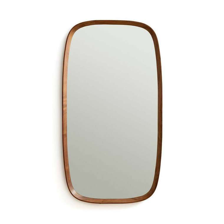 Зеркало настенное формы с рамкой из орехового дерева Orion коричневого цвета