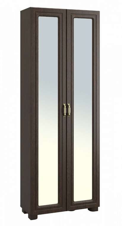 Шкаф с зеркалами Монблан темно-коричневого цвета