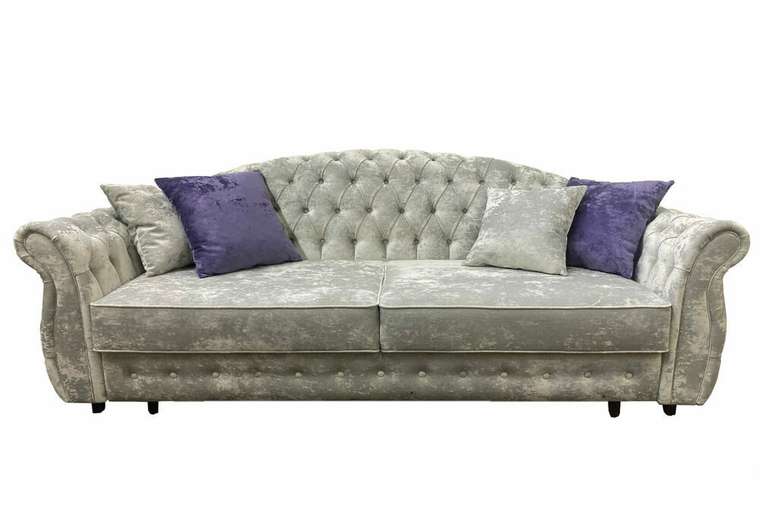 Прямой диван-кровать Лувр 2 серого цвета