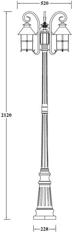 Наземный фонарь IP44 Oasis Light CAIOR 1 81509B/18 Bl