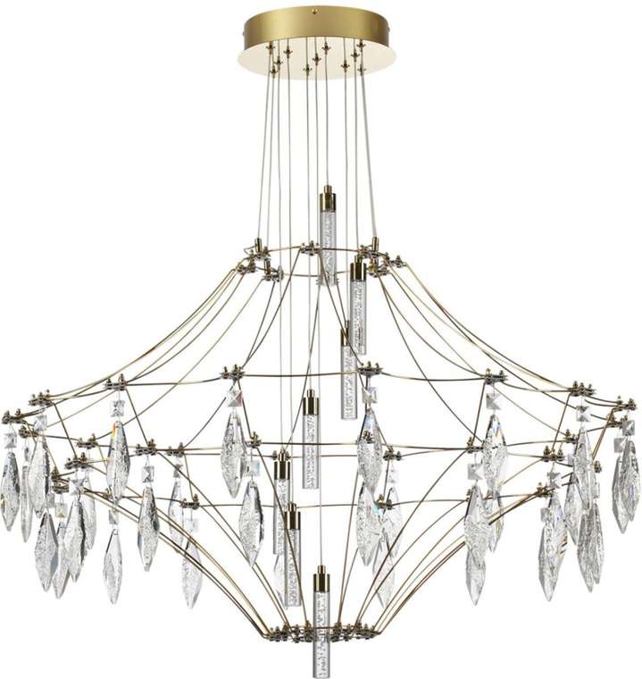 Подвесная люстра Odeon Light Flamenco 7000/51CL металл/хрусталь/нерж сталь IP20 LED 51W 4000K 220V с подвесками