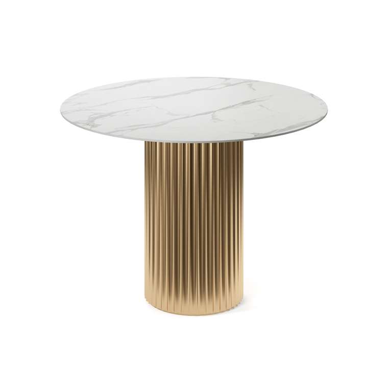 Обеденный стол круглый Капелла на золотом основании