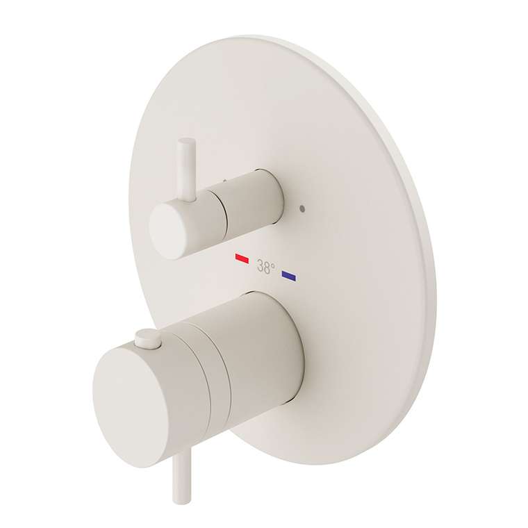 Смеситель термостат встраиваемый для душа Plumberia Selection PSBOX KITPSB1803BO белый матовый