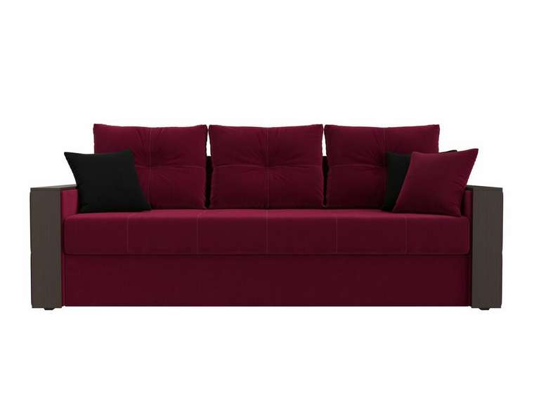 Диван-кровать Валенсия бордового цвета