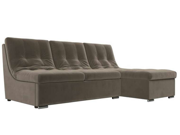 Угловой диван-кровать Релакс коричневого цвета угол правый