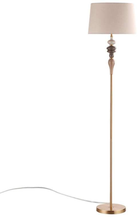 Торшер с цоколем e27 Odeon Light Homi 5040/1F античн.бронза/беж.абажур/металл/керамика E27 1*60W