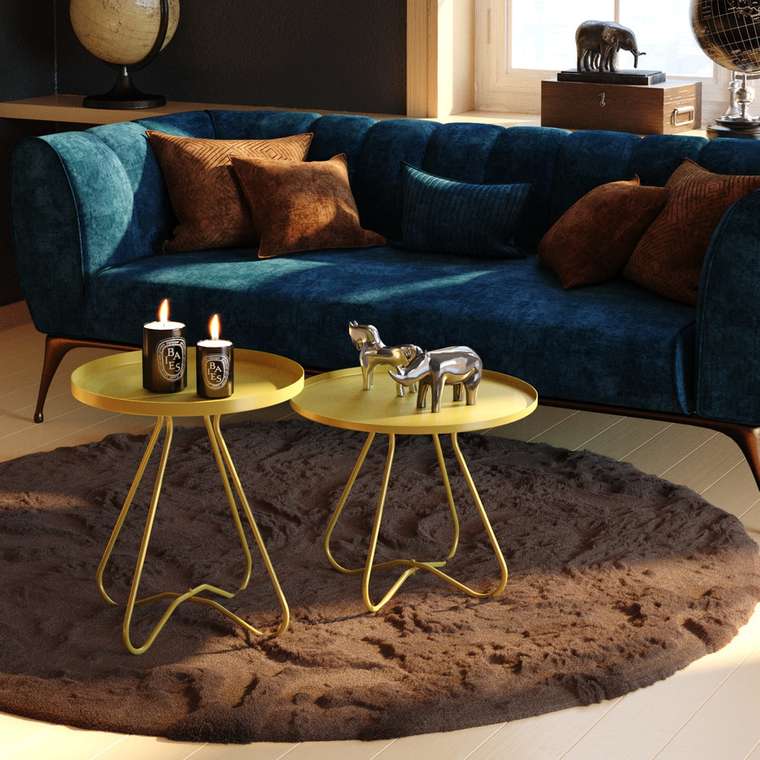 Комплект кофейных столиков Ансбах золотого цвета
