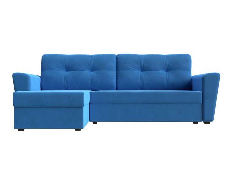 Угловой диван-кровать Амстердам лайт голубого цвета левый угол