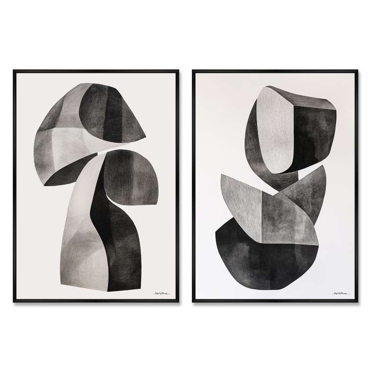 Набор из 2-х репродукций картин на холсте Каменный цветок, 2025г.