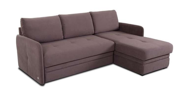 Угловой диван-кровать Флит темно-коричневого цвета