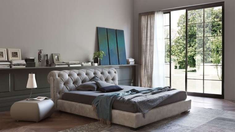 Кровать "Letto GM 22" с обивкой из экокожи или велюра 180х200 см