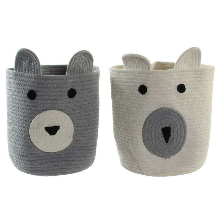 Корзина DKD Home Decor полиэстер Детский Медведь (25 x 25 x 37 cm) (2 штук)