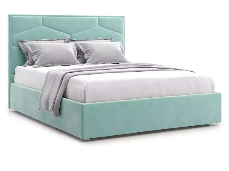 Кровать Premium Milana 4 160х200 бирюзового цвета с подъемным механизмом