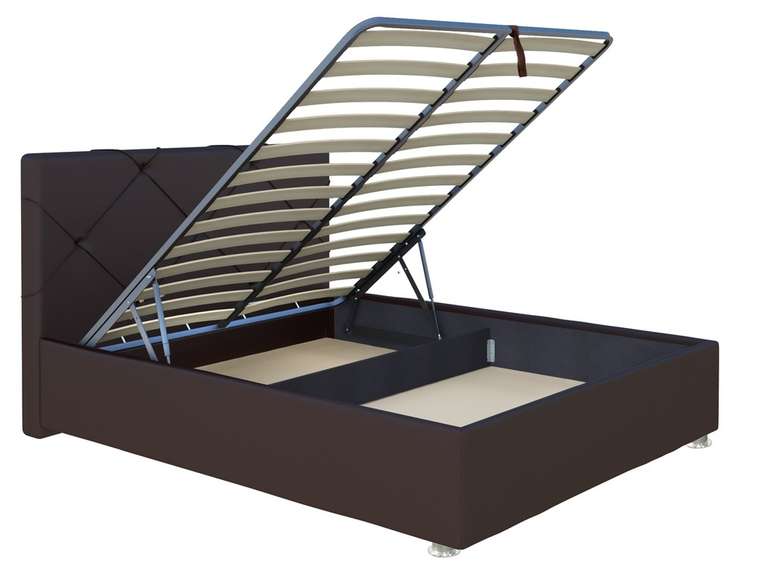Кровать Моранж 140х200 темно-коричневого цвета с подъемным механизмом