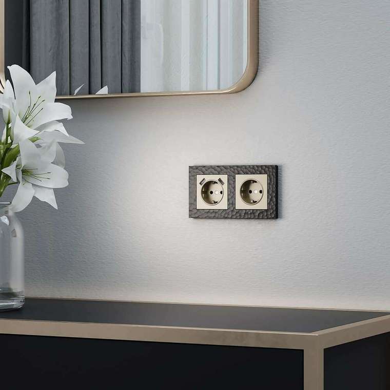 Накладка для USB розетки шампань W1179511