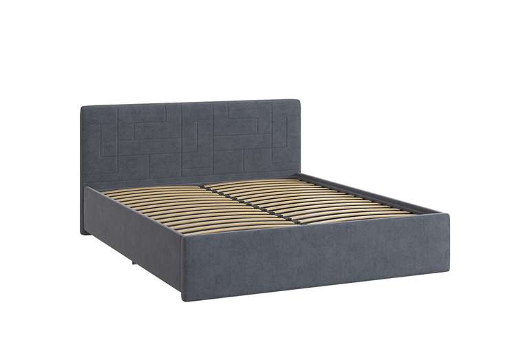 Кровать Лора 2 160х200 темно-синего цвета без подъемного механизма 
