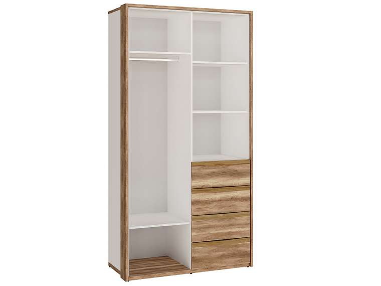 Шкаф Николь-Люкс с ящиками бело-коричневого цвета