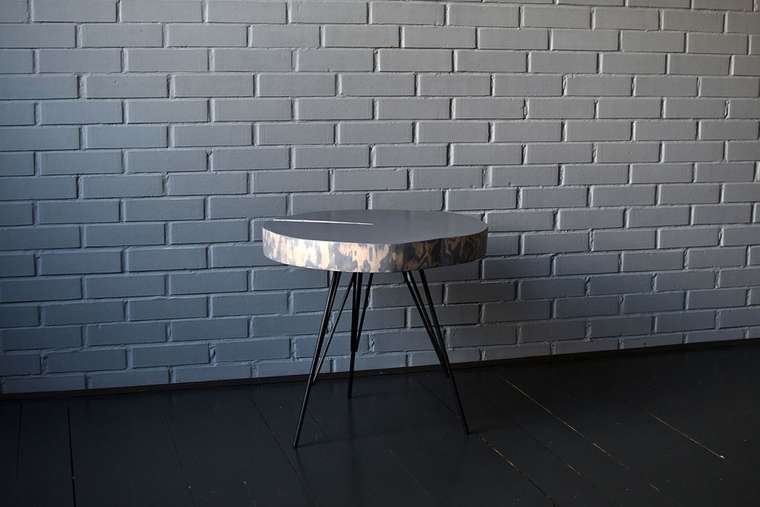 Кофейный стол Pine 02 серо-черного цвета
