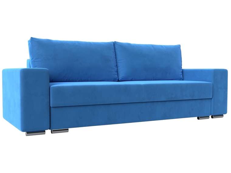 Прямой диван-кровать Дрезден голубого цвета