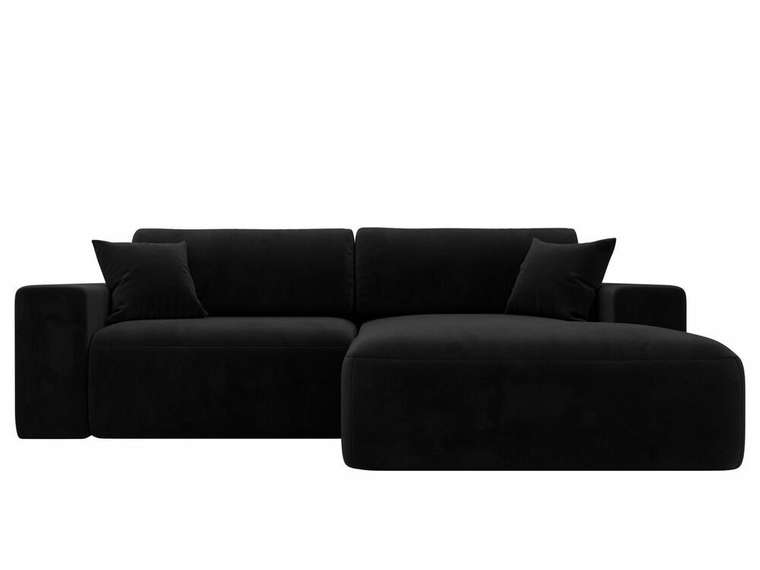 Угловой диван-кровать Лига 036 Классик черного цвета правый угол