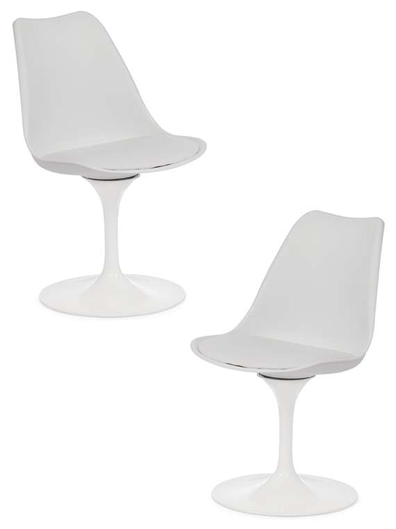 Набор из двух стульев Tulip Fashion Chair белого цвета