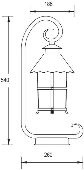 Наземный фонарь IP44 Oasis Light CAIOR 1 81504/18 R