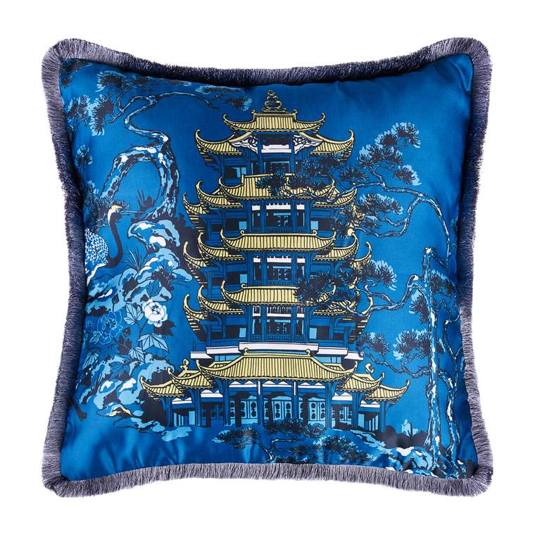Декоративная подушка Kitayskaya 40х40 синего цвета