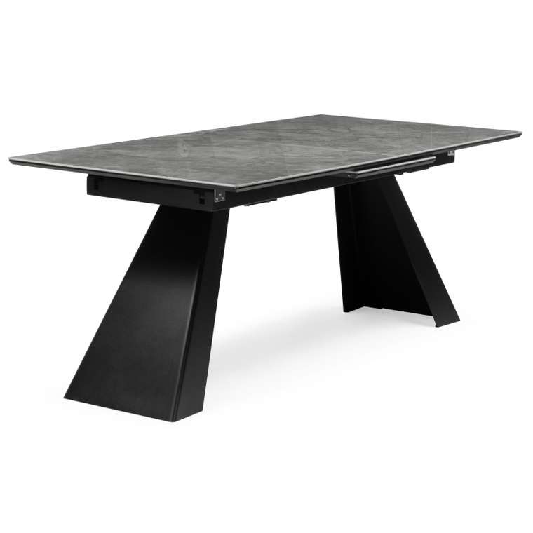 Раздвижной обеденный стол Стиг 95х180 темно-серого цвета