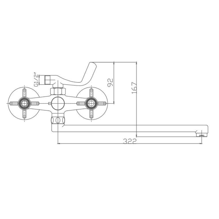 Смеситель для ванны Haiba HB2224, хром