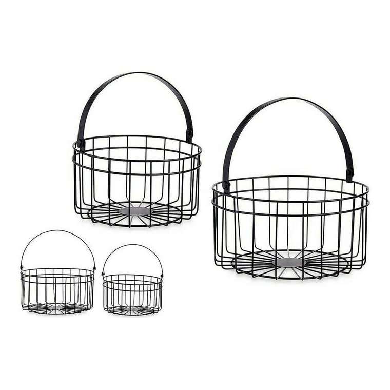 Корзина Чёрный Металл 25 x 27 x 25  (2 pcs)