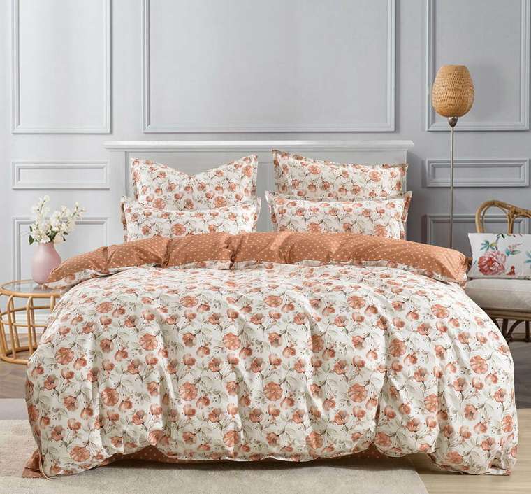 Комплект постельного белья Нотман 160х220 оранжевого цвета