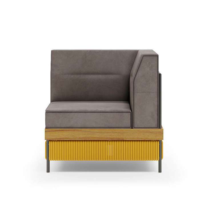 Кресло садовое Готланд серо-желтого цвета